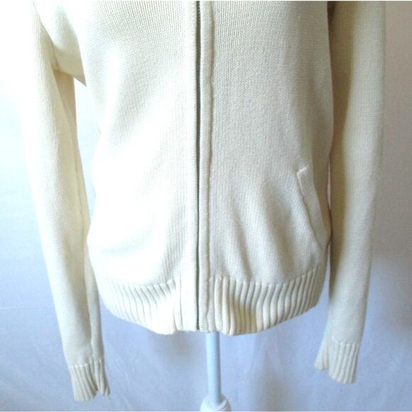 Ralph Lauren Sport Boys Cream Long Sleeve Full Zip Sweater Unisex Size Medium - Picture 3 of 9